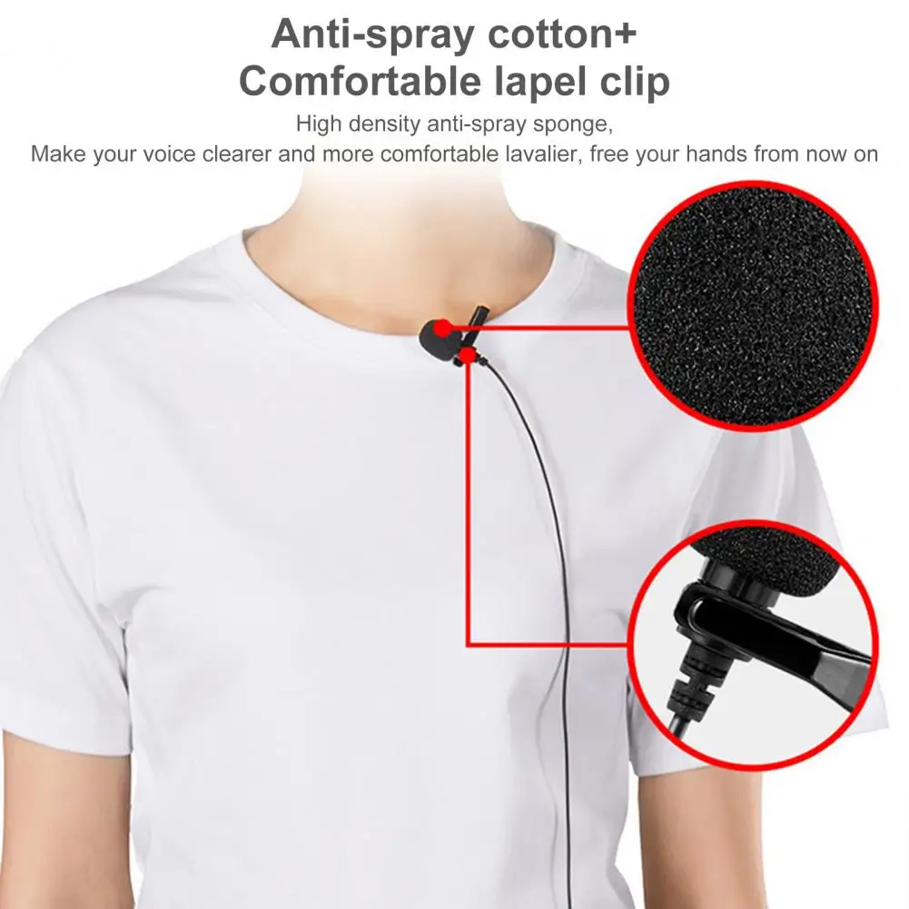 

Lavalier Microphone Sensitive Lossless Noise Reduction Portable Type-C PC Computer Wired Recording Microphone for Live Show