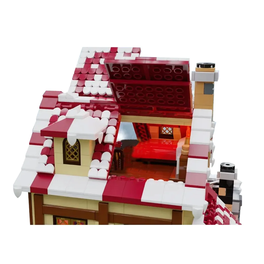 MOC-187924 der Taverne unter dem Schnee Modell Ziegel Winter Wald Blick Haus Bausteine Dekoration Montage Spielzeug Kind Geschenk