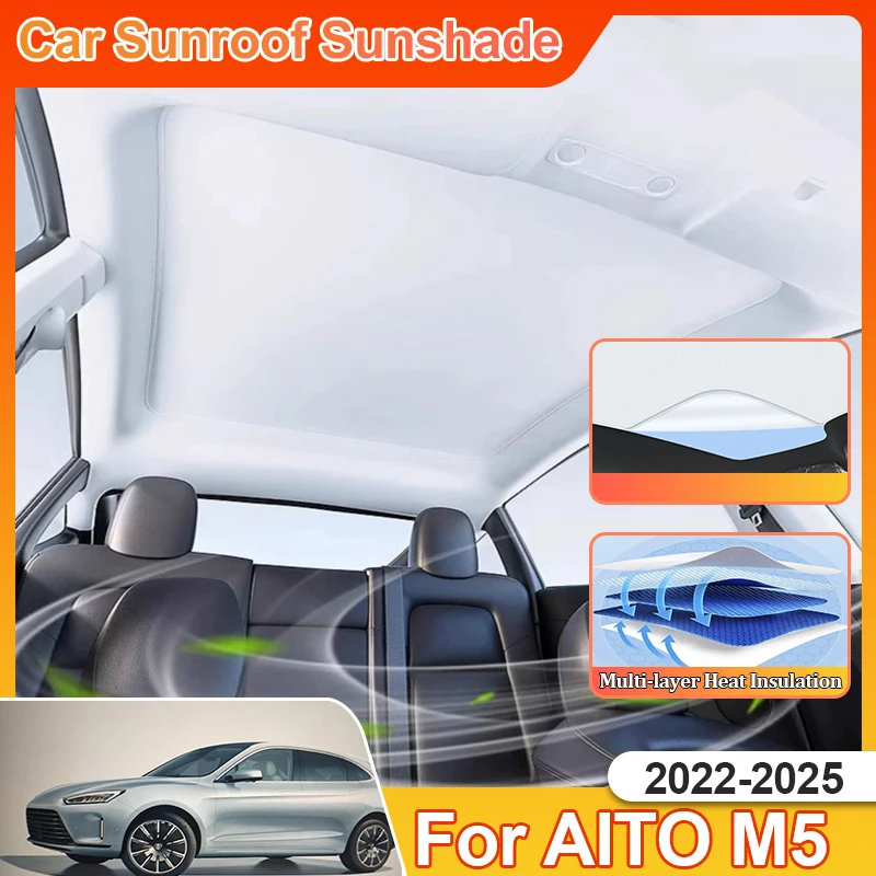 

Sunshade For AITO M5 Seres 5 Accessories 2025 2022 2023 2024 Heat Insulation Vehicle Sunshade Car Accessorie Interior Skylight