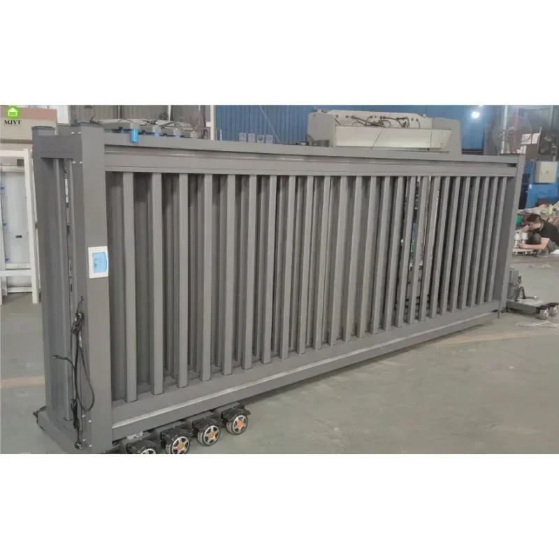 Electric security retractable folding sliding fence gate Aluminum  sliding door system Retractable Cone Barrier