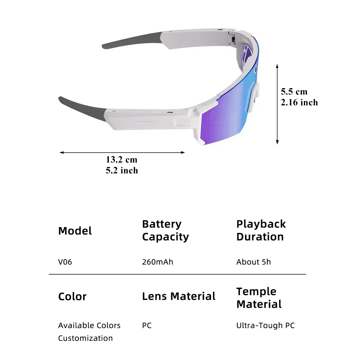 Smart AI Sports Glasses HD 800W Camera Video Record Outdoor Riding Running Hiking Assistant Glasses