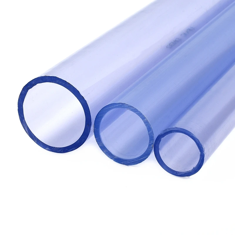 Transparent Blue Pipe for Garden Watering UPVC Frame Fittings Aquarium Fish Tank Accessories 1PC I.D 16mm~110mm 0.5m Long