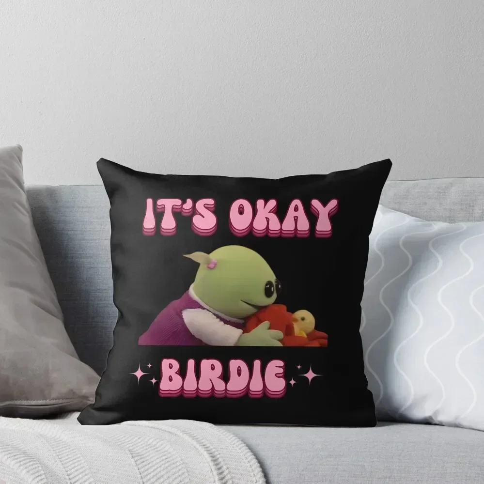 Its Okay Birdie Nanalan Wonderful Girl Throw Pillow Christmas Pillows pillow cover christmas Cushions Home Decor pillow