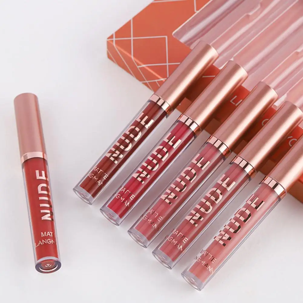 Gemakkelijk Te Kleuren Lipgloss Langdurige Lipliner Matte Lipgloss Set Waterdichte Anti-Aanbaklaag Cup Plumping Lip Glazuur Met Voor Blijvende