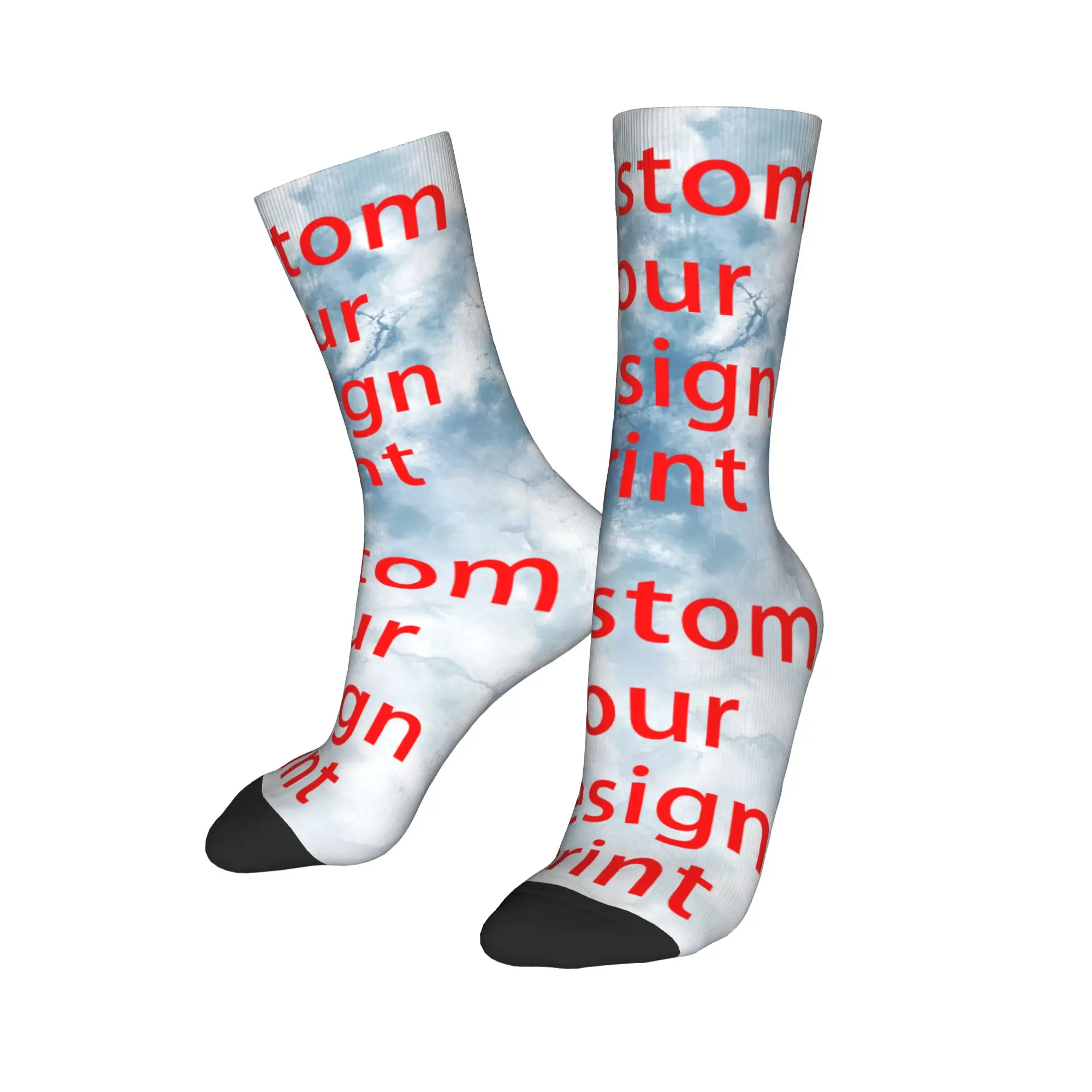 

Custom Your Design Blue tie dyeing Men's Crew Socks Unisex Kawaii 3D Printing Dress Socks