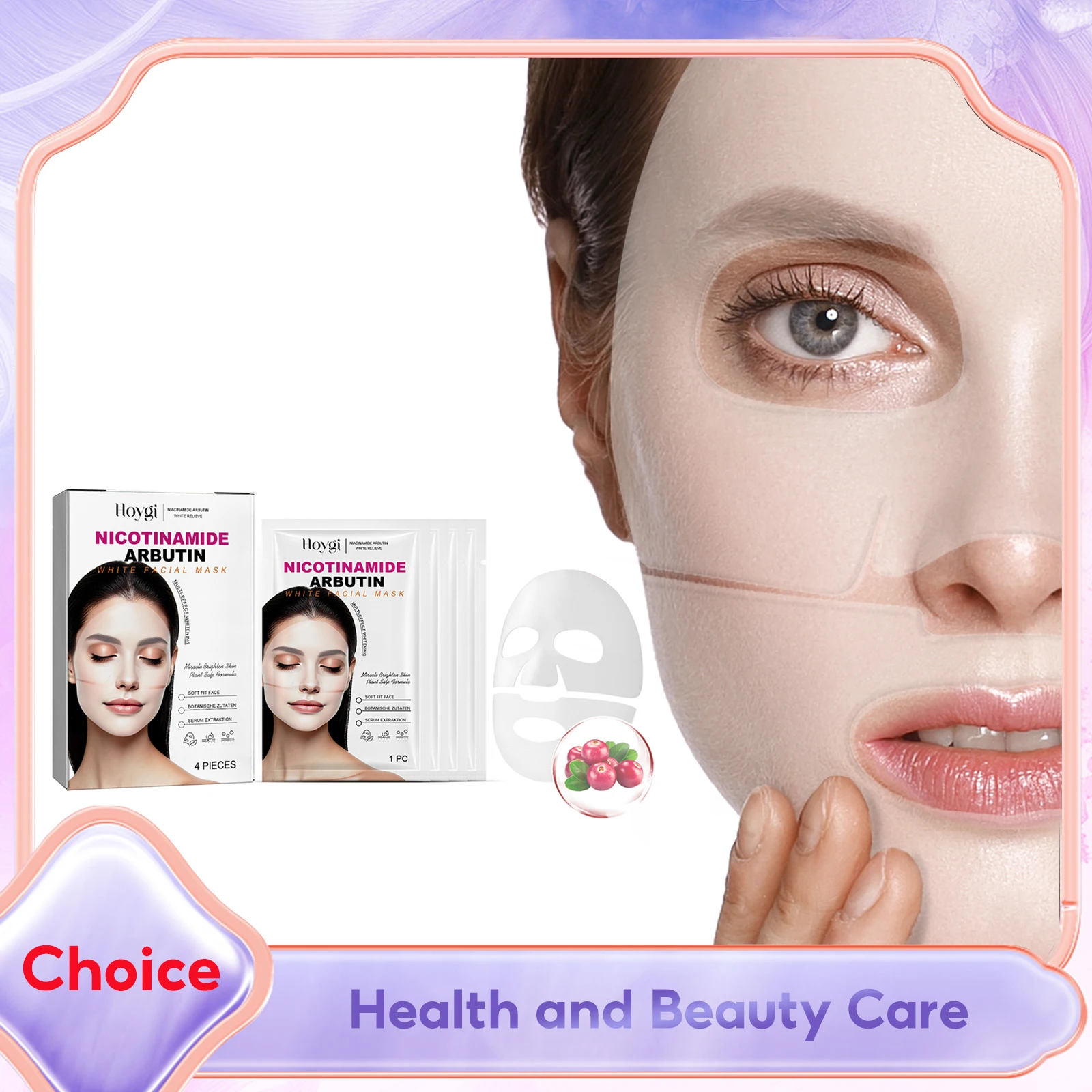 

Niacinamide Brightening Sheet Mask for Face Moisturizing Anti Aging Glow-Boosting Overnight Arbutin Collagen Essence Facial Mask