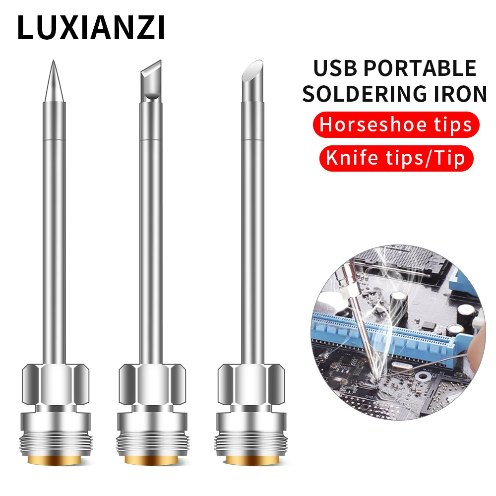 

LUXIANZI USB Electric Soldering Iron Tip For Wireless Solde Iron BGA Repair Tools Replacements Head K B C Precision Welding Tips