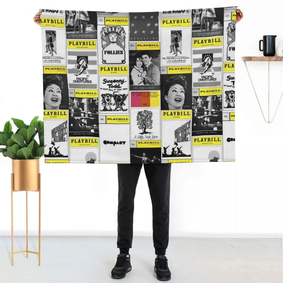 

Musical Playbills Throw Blanket Cozy Microfiber Throw Blanket for Home Bedroom