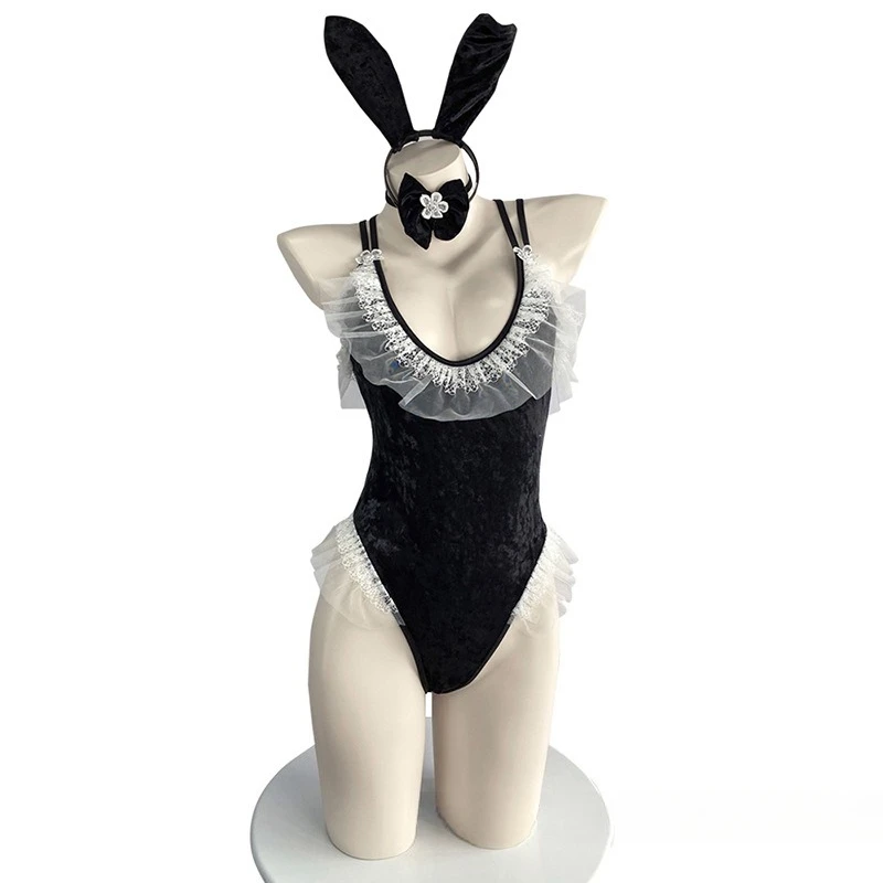 

Женское эротическое белье: комплекты для дома, ночная одежда, цельный комбинезон, повязка на голову с кроличьими ушками, костюм кролика для косплея, униформа для ролевых игр