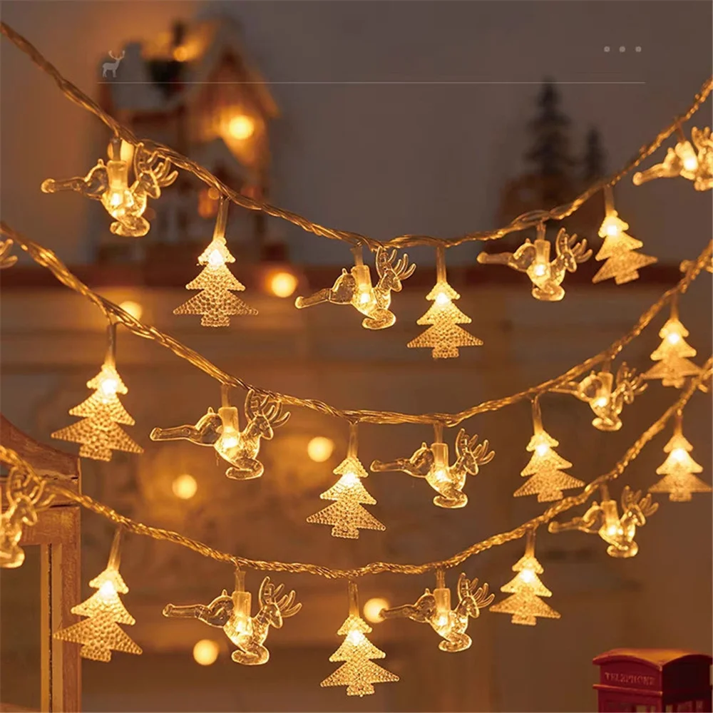 Sneeuwvlok Led String Licht Ster Kristallen Bol Fairy Licht Slinger Nieuwjaar Kerstboom Decor Ornament Kerstcadeaus