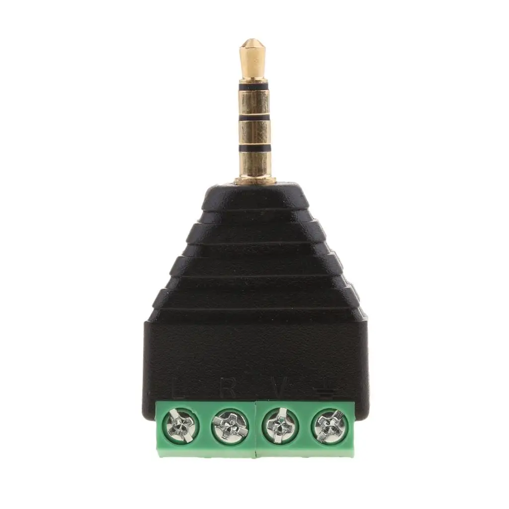 3.5mm to 4 Screw Terminal Audio Adapter Plastic Material Block Connector for Professional Sound
