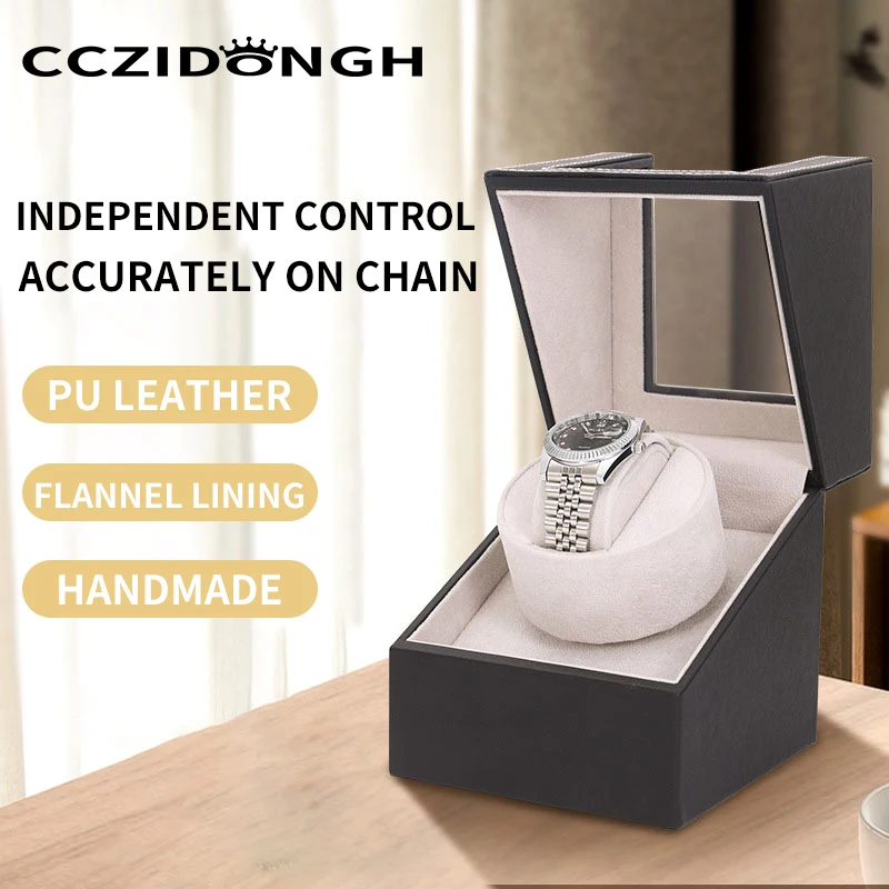 2 Watch Winder Box Automatic Usb Power Luxury Wooden Watch Box Suitable For Mechanical Watches Quiet Rotate Electric Motor Boxes