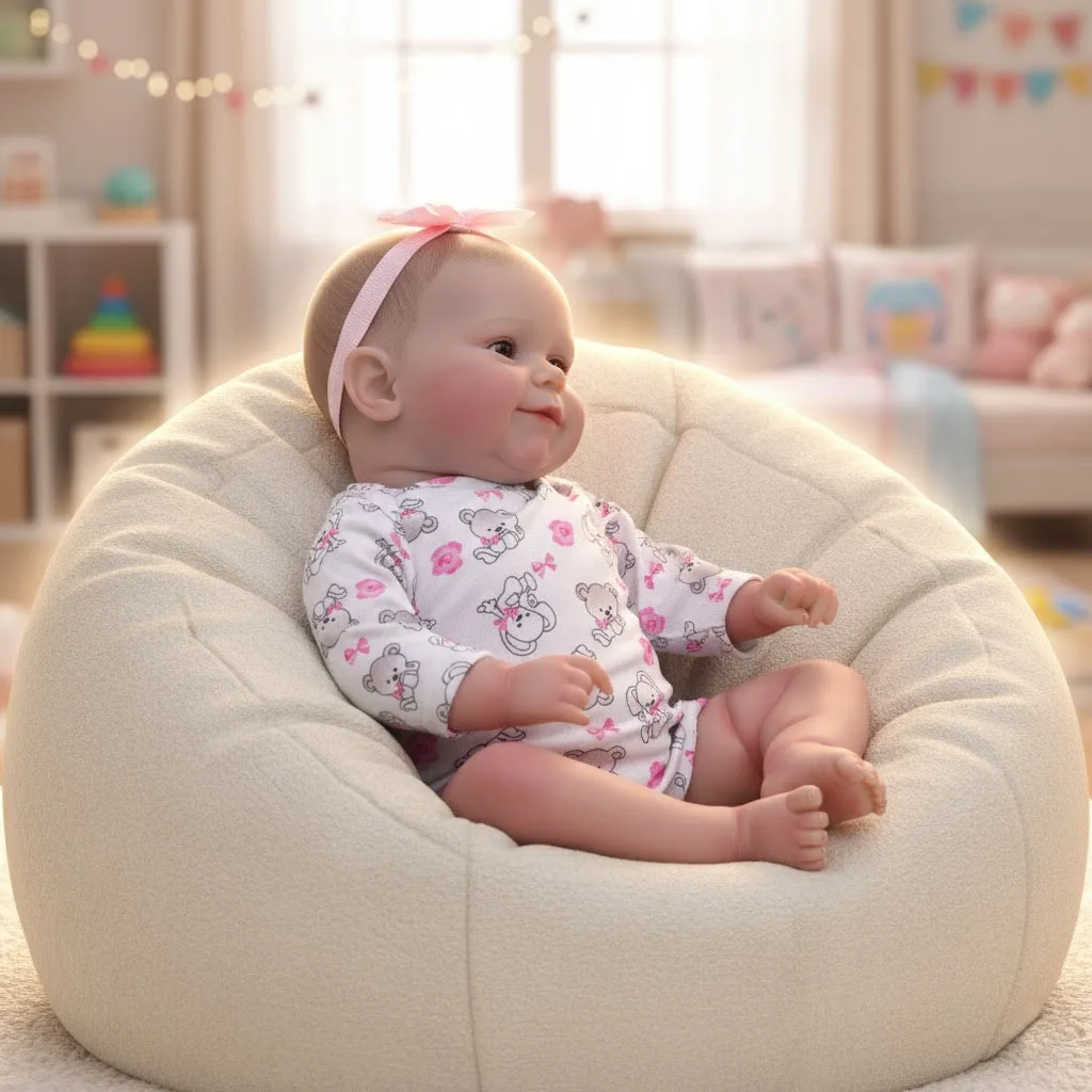 

Cloveray 20 inch Realistic Vinyl Doll Kawaii Lifelike Reborn Baby Doll Vinyl Limb Cloth Body Doll Handmade Toy Kid Birthday Gift