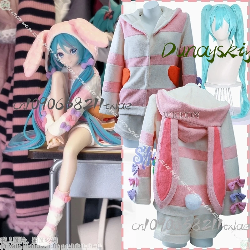 

Cos Store Project Sekai Cosplay Mikuuuu Costume Kawaii Plush Bunny Pajamas Rabbit Ears Furry Shorts Jirai Kei Girls Halloween