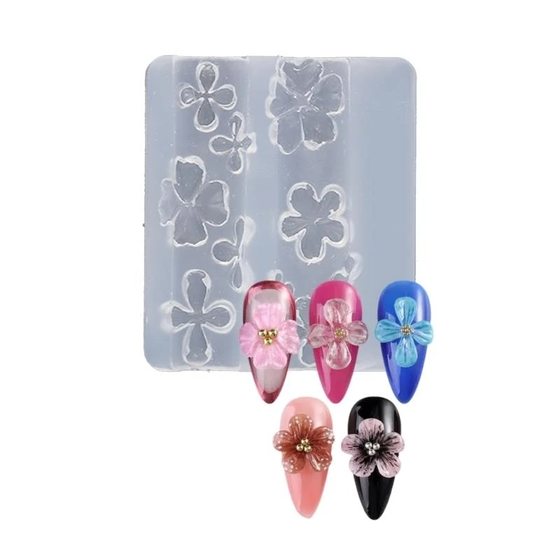 C1FC Silicone Art Stamp Mold Flower Shaped Manicure Mold for Professional Manicurists and Enthusiasts Jewelry Tool