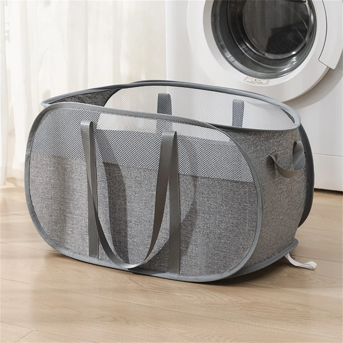 

Creative Mesh Laundry Popup Hamper Laundry Baskets Durable Handles Lightweight Foldable Laundries Basket Laundry Room Storage