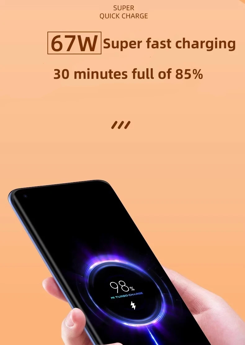 For Xiaomi 67W USB Super Fast Charger Power Adapter Mi 12 11 6A Type C Cable POCO X5 X4 Pro Note 9 10 11 Charging
