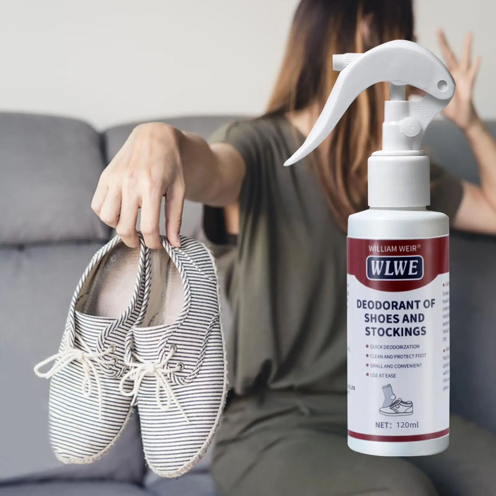 100ml Shoe Shock Anti-bacterial Spray Foot Odor Shoes Stink Freshener Socks Odor Remover Spray Refresh Antiperspirant