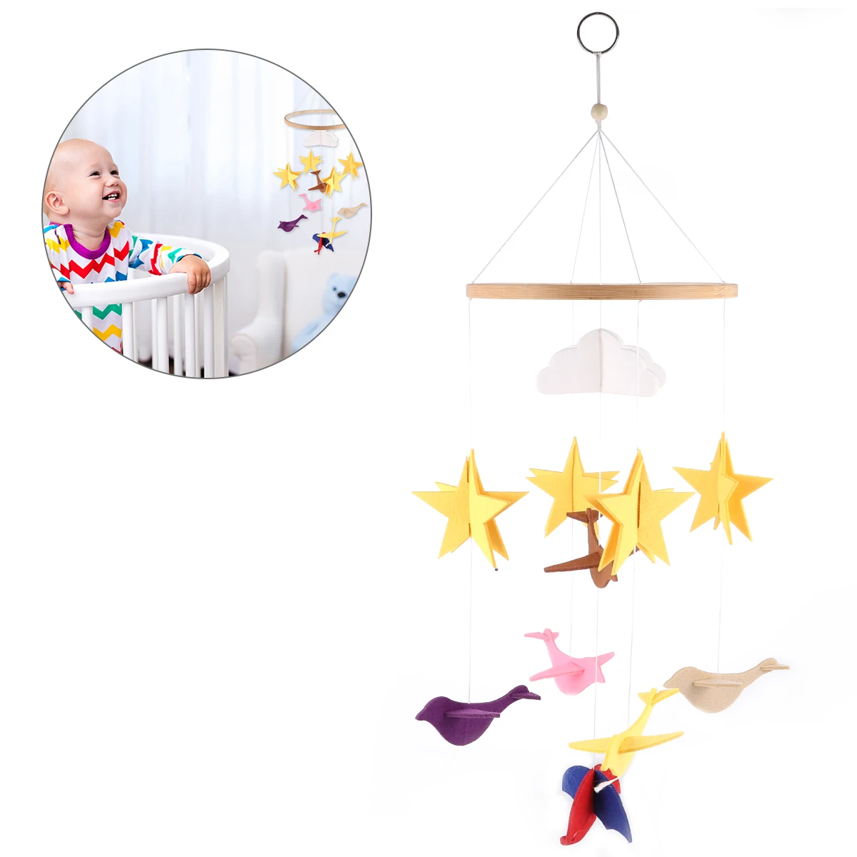 

Crib Hangings Pendant Decor Felt Wind Chime Charms Hanging Pendants Nursery Felt Hanging Pendant Adornment Gifts