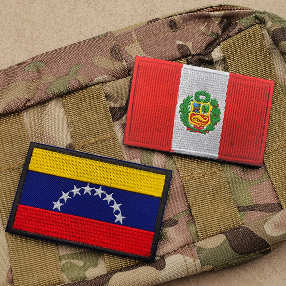 South America National Embroidery Flag Patch Country Flag Of Ecuador Colombla Perla Flag Patch DIY For Armty Backpack Label