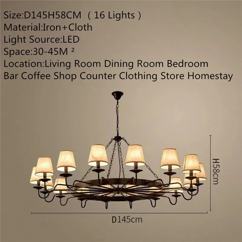 SEAN American Retro Pendent Lamp Industrial Wind Living Room Restaurant Homestay Loft Clothing Store Cafe Bar Box Chandelier