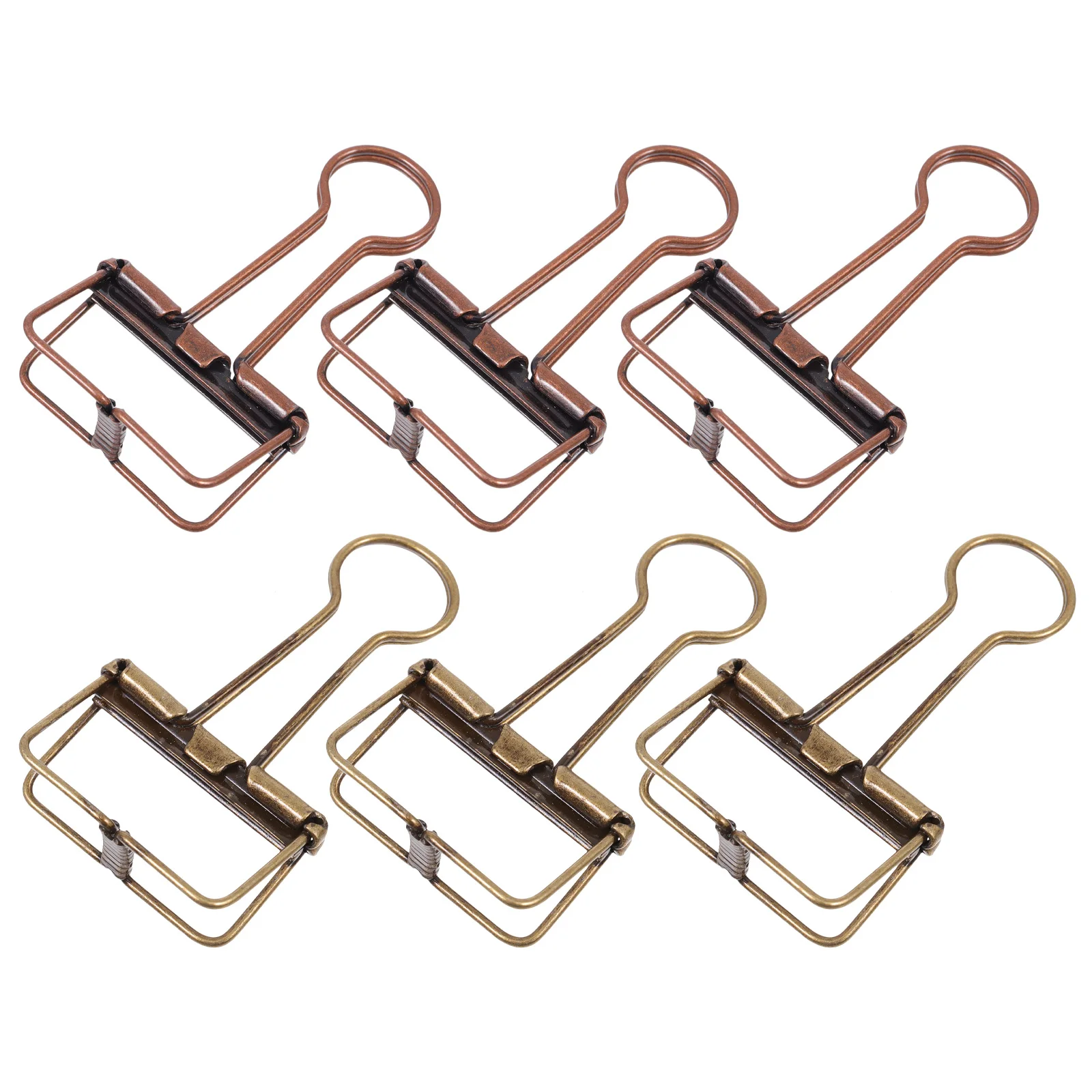 6 Pcs Elliot Folder File Folders Office Accessories Iron Binder Clips Collection Metal Paper Retro Tickets