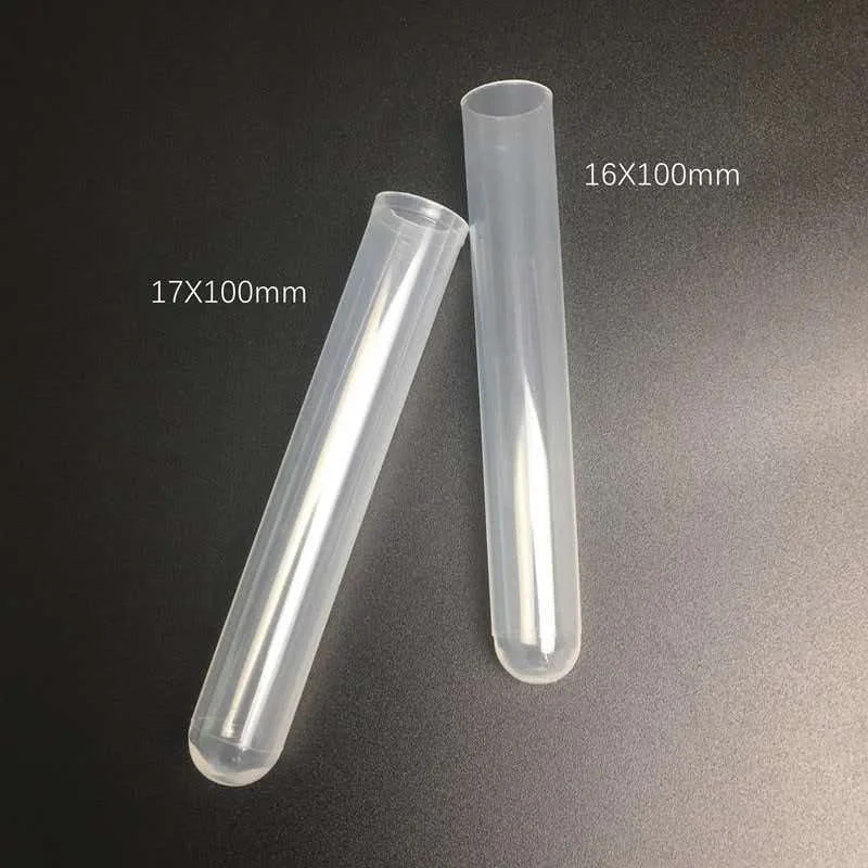 16X100mm disposable plastic test tube 17x100mm high temperature resistant round bottom PP test tube