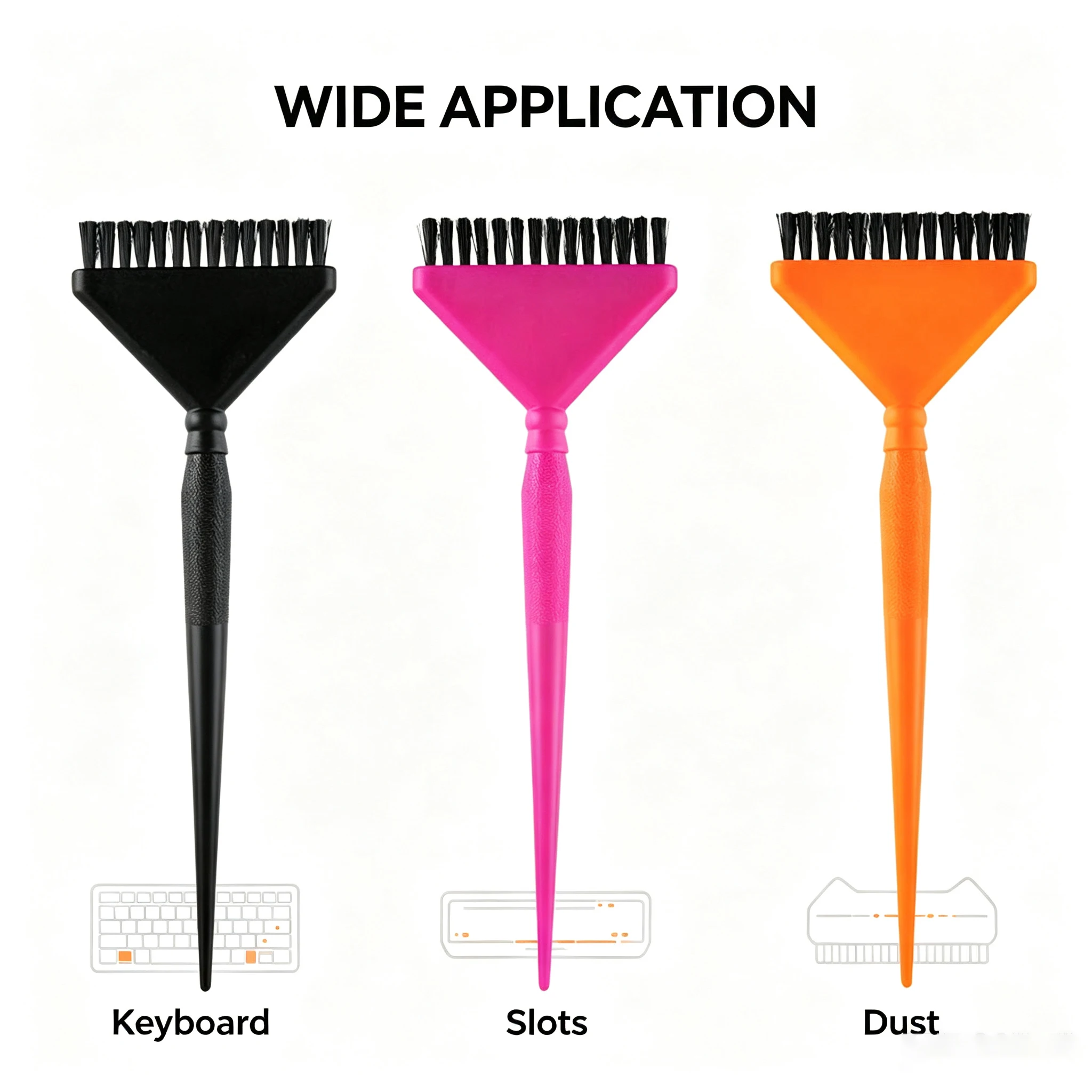 1 Stück/3 Stück Haarfärbe-Detailpinsel-Set, Dreieckiger Pinsel mit Weichen Borsten für Haarfärbung, Professionelles Friseurwerkzeug – Detail 8