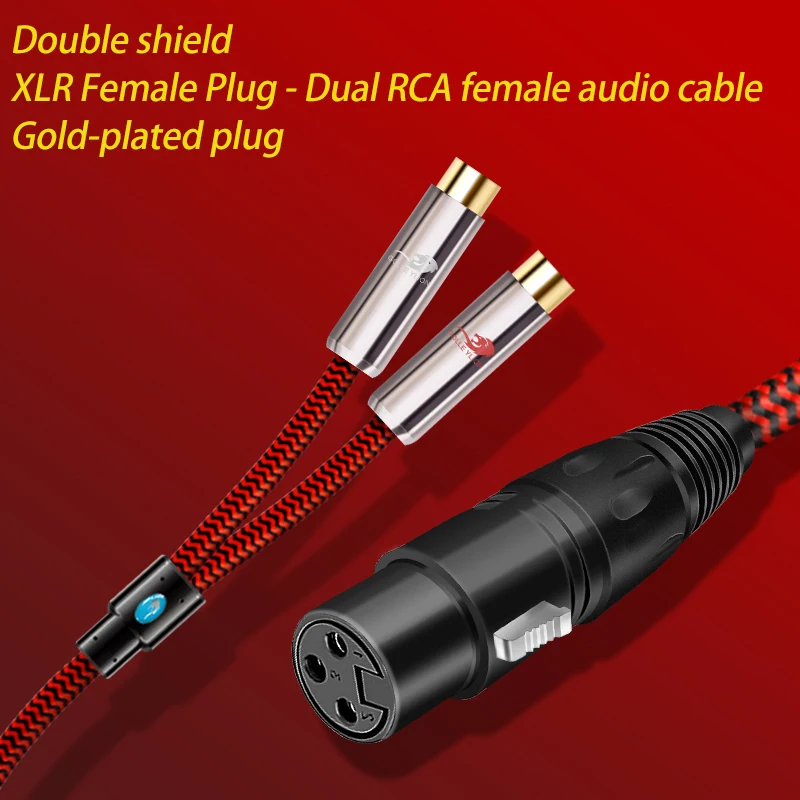 

High Quality Mini Jack 3.5mm Female to 2 XLR 3 Pin Female Audio Cable Audiophile Mixer PC Earphone Speaker AMP Stereo 0.75-30m