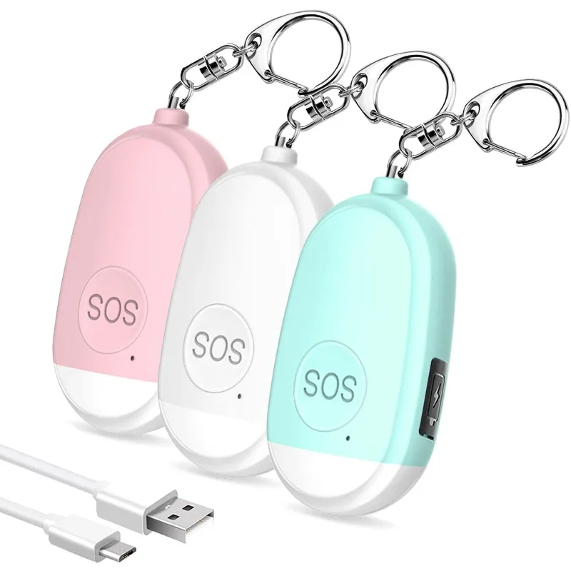 Self Defense Alarm Keychain para Crianças, Segurança Pessoal, Gritar Alto Emergência, Security Protect Alert, Recarregável, 130dB, Meninas, Idosos