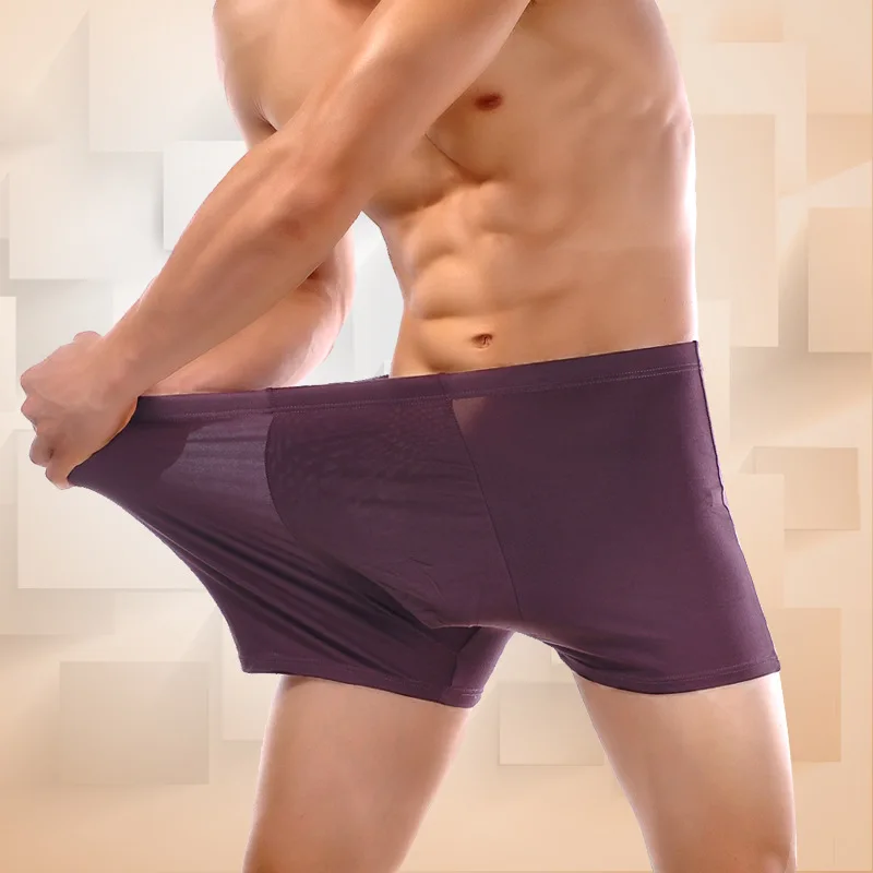 5PCS/lot Top Quality Boxers Bamboo Underwear Male Underwear Box Plus Big Size XL-- 6XL Free Shipping