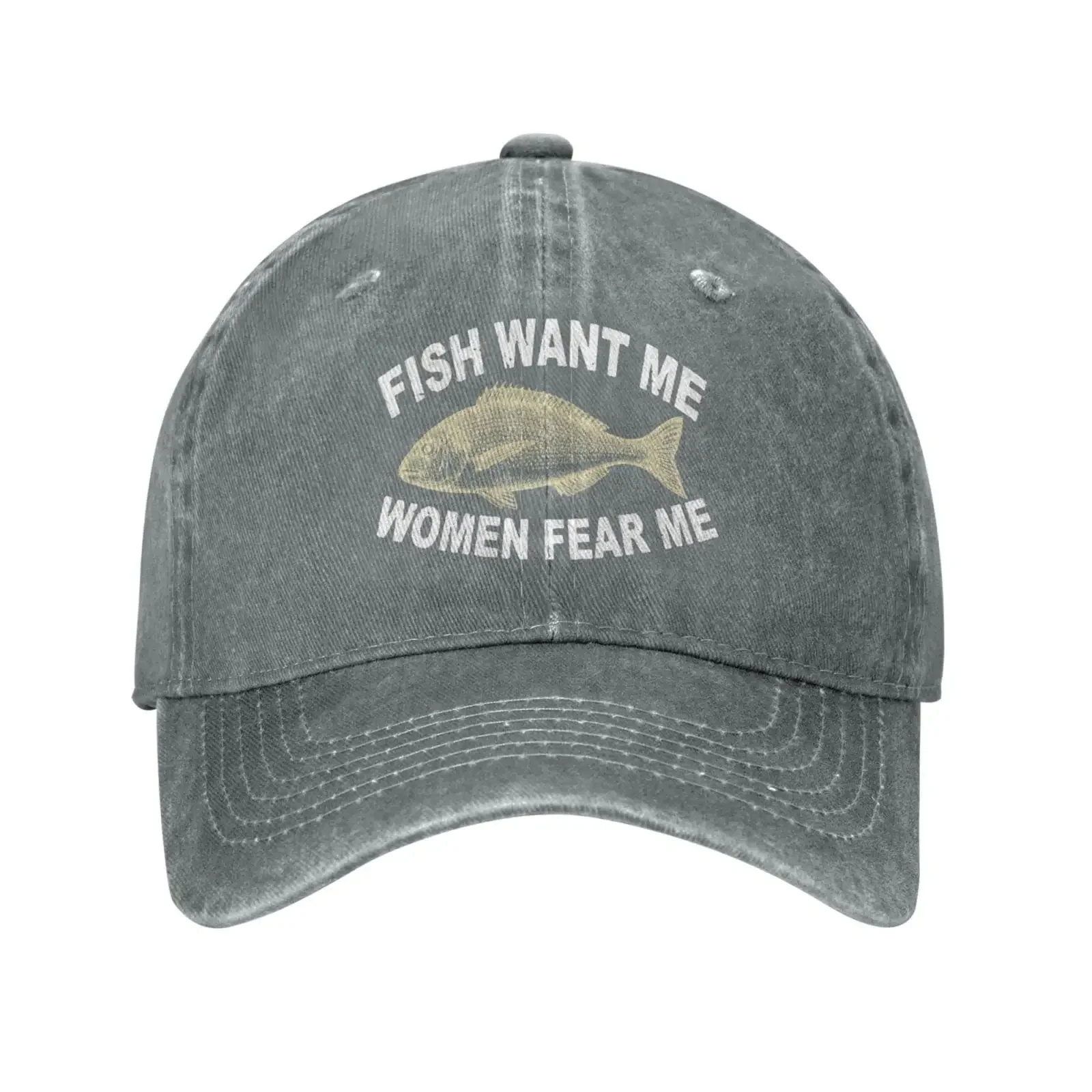 Hat Women Want Me Fishes Fear Me Hat for Women Baseball Cap Graphic Cap