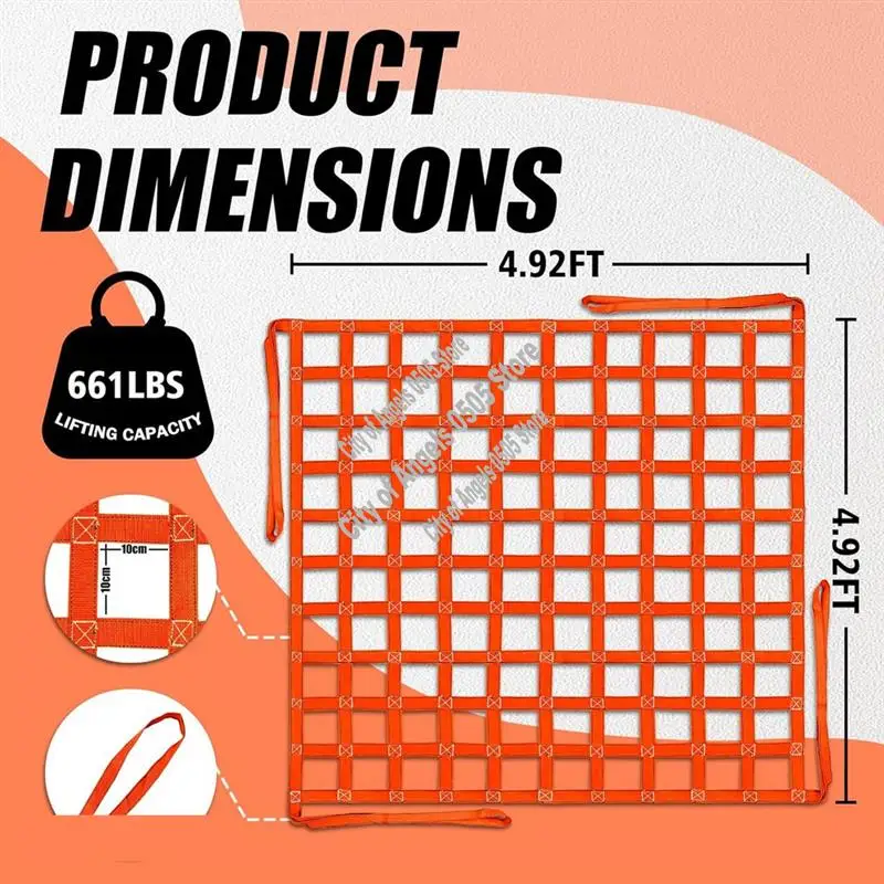 

Подъемная сетка COFA 3,28 х 3,28 фута, подъемные сетчатые ремни для подъемника грузоподъемностью 661 фунтов, нейлоновая подъемная сетка с квадратным отверстием 10 см