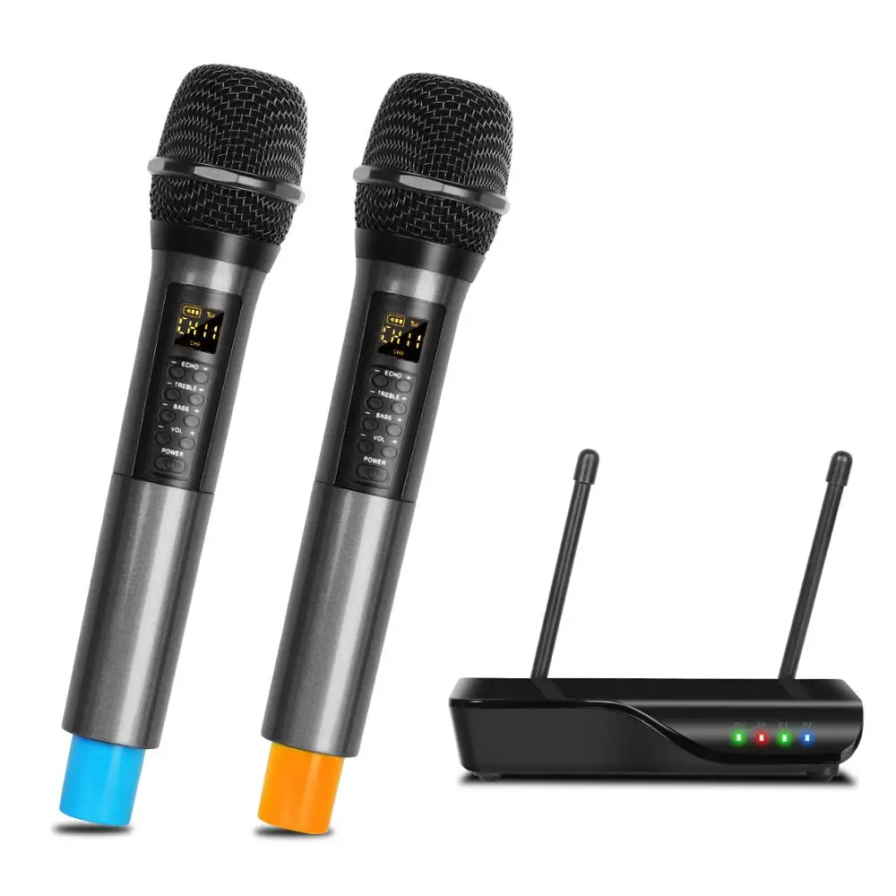 

Portable Professional Dual Channel Wireless Microphone System Stage Performance Dynamic For Home Singing Karaoke Ktv