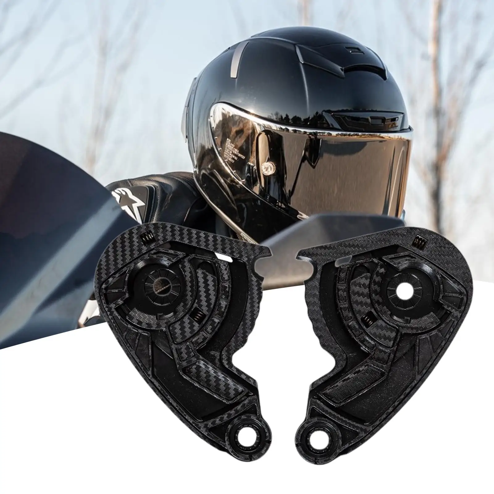 

2x Visor Base Gear Base Plates Repair Maintenance Accessories Professional Motorbike Motorcycle Helmet Parts for Darken
