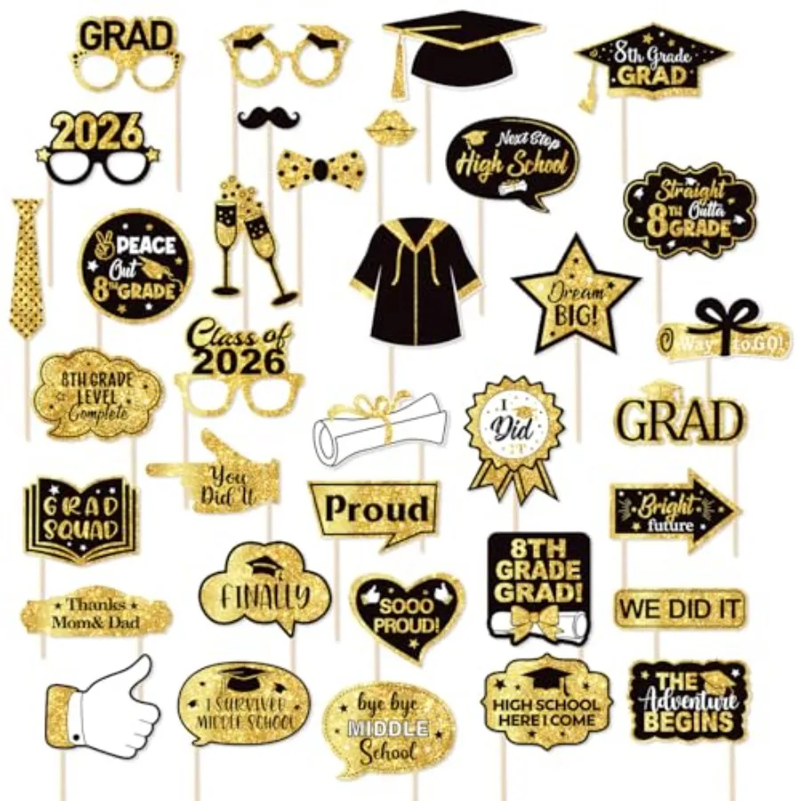 8TH Grade Graduation Photo Booth Props, 8TH Grade Graduation Photo Prop for Party Photobooth, 8TH Grade Graduation Decorations