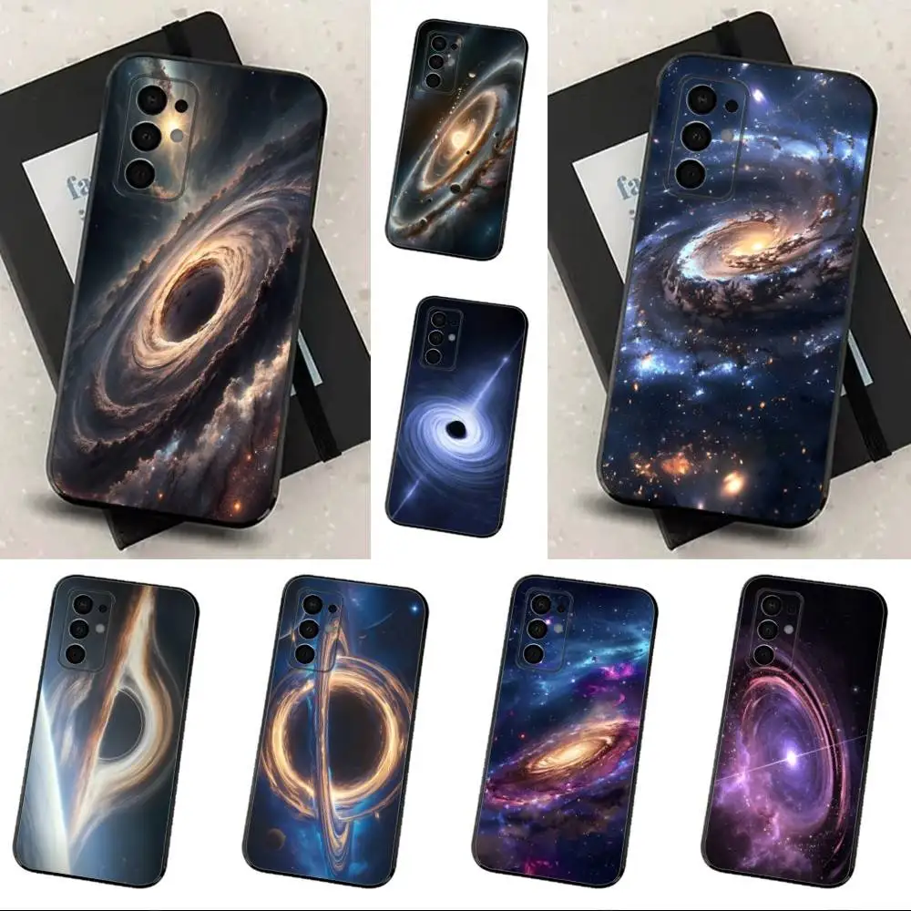 Beautiful Starry Sky Planet Phone Case For Samsung Galaxy A73,31,32,72,41,J7,8,9,53,52,71,22,Note Soft Black Silicone Cover-image