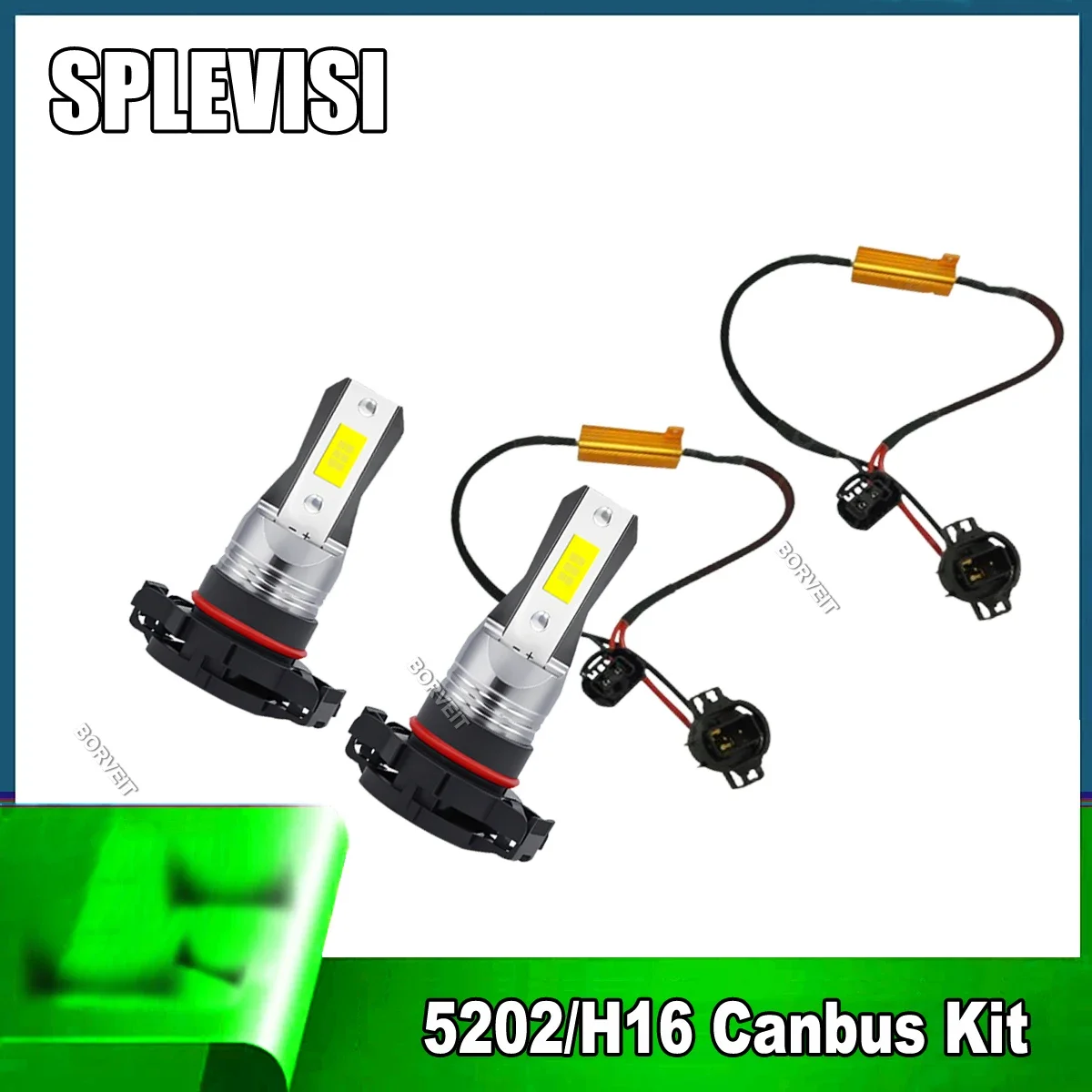 2Pcs H16/5202 Clear White Fog Light Kit - Perfect Fit & Enhanced Visibility W/ Anti Flicker Error Decoder Warning Canceller