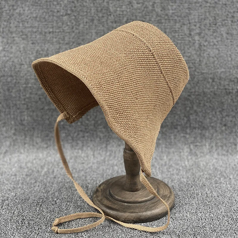 

Linen Grass Woven Sun Hat for Women Spring Summer 2024 Lace Up Korean Big Brim Bucket Hat Outdoor Sunscreen Fisherman Cap Panama