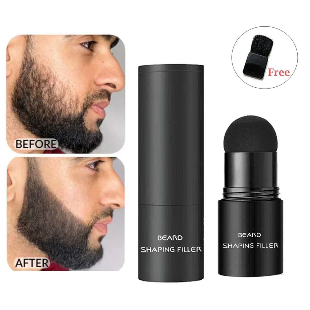 Hair Filler Beard Thicken Powder Mustache styling Pen + Brush For Temporary Facial Hair Color Fillers Hair Regrowth Powders