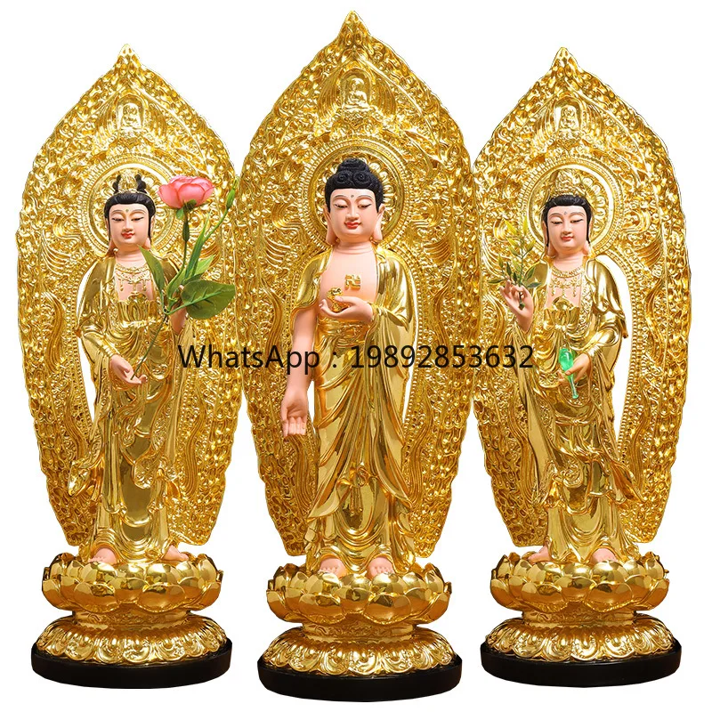 Three Saints Buddha Statue Offering Shakyamuni Amitabha Buddha Statue Guanyin Bodhisattva Statue for Home Use