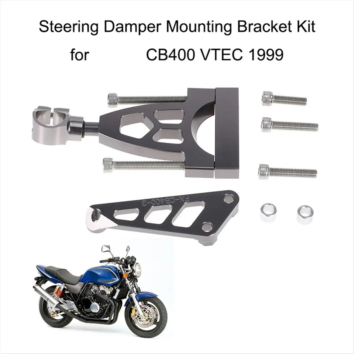 Super Sale Motorcycle Steering Damper Mounting Bracket for Honda CB400 VTEC 1999- Motorcycle Modification Parts Grey