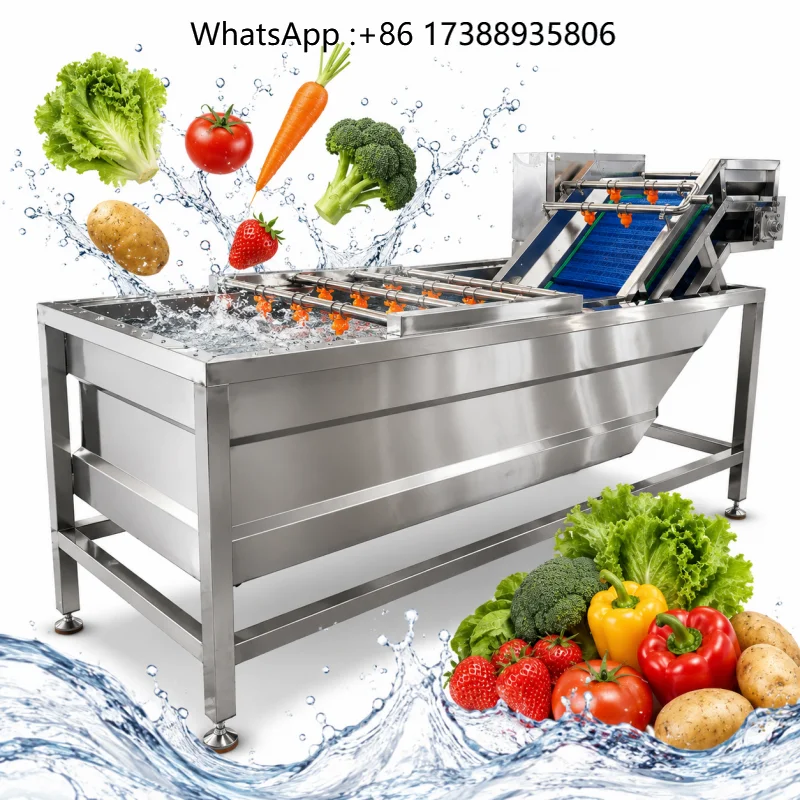 Commercial Vegetable Lettuce Carrot and Fruit Prickly Pear Apple Strawberry Mango Bubble Cleaning Machine Tomato Washing Machine