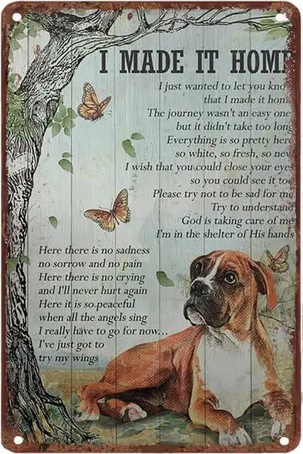Vintage Metal Tin Signs Boxer Dog I Made It I Just Wanted To Let You Know That I Made It The Journey Wasnt Rustic Farmhouse Bath