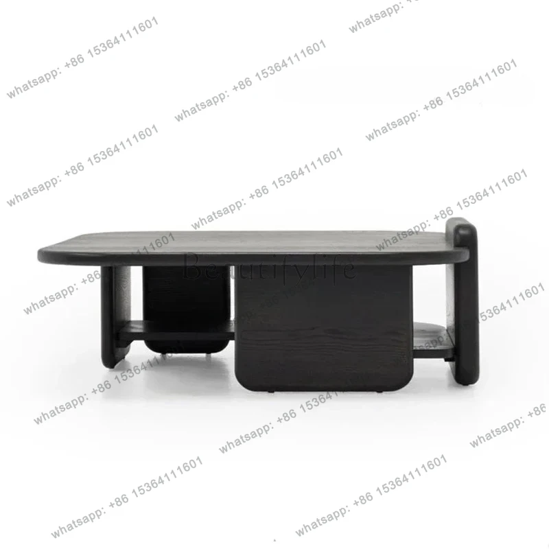 

LJYFTavolino quadrato italiano di lusso leggero in legno massello retrò in noce stile medio e antico soggiorno piccolo appartame