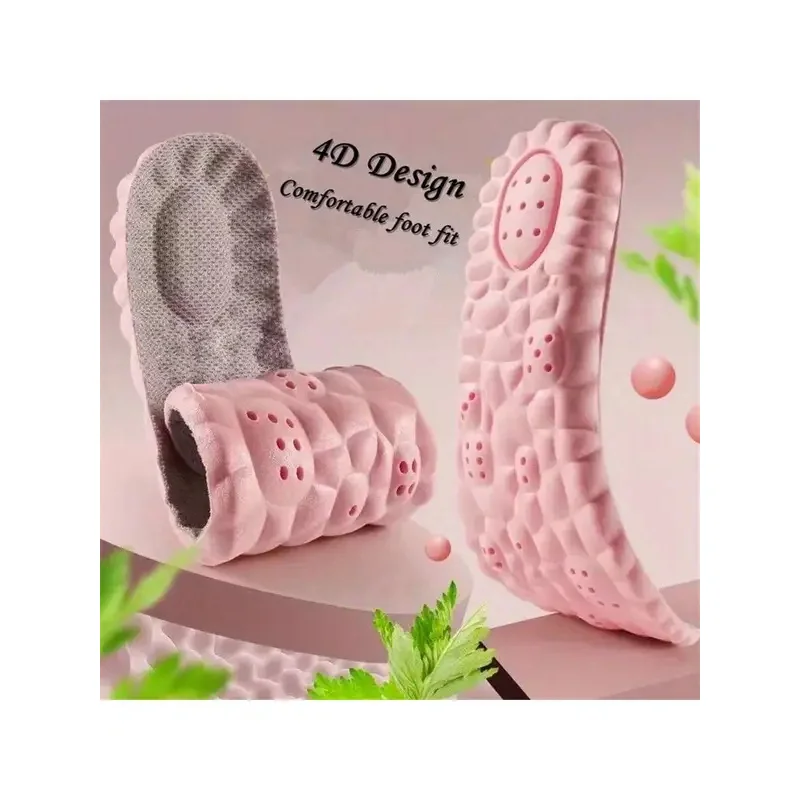 4D Cloud Technology Sports Insoles for Shoes PU Sole Soft Breathable Shock Absorption Cushion Running Orthopedic Care Insoles