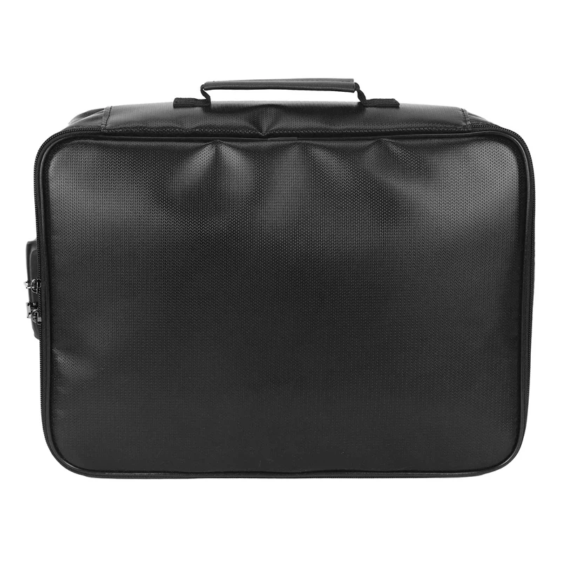

A35Q-Organizer Bag Fireproof Document Bag With Lock Portable Filing Storage Box Holder For Document File Passport Certificate