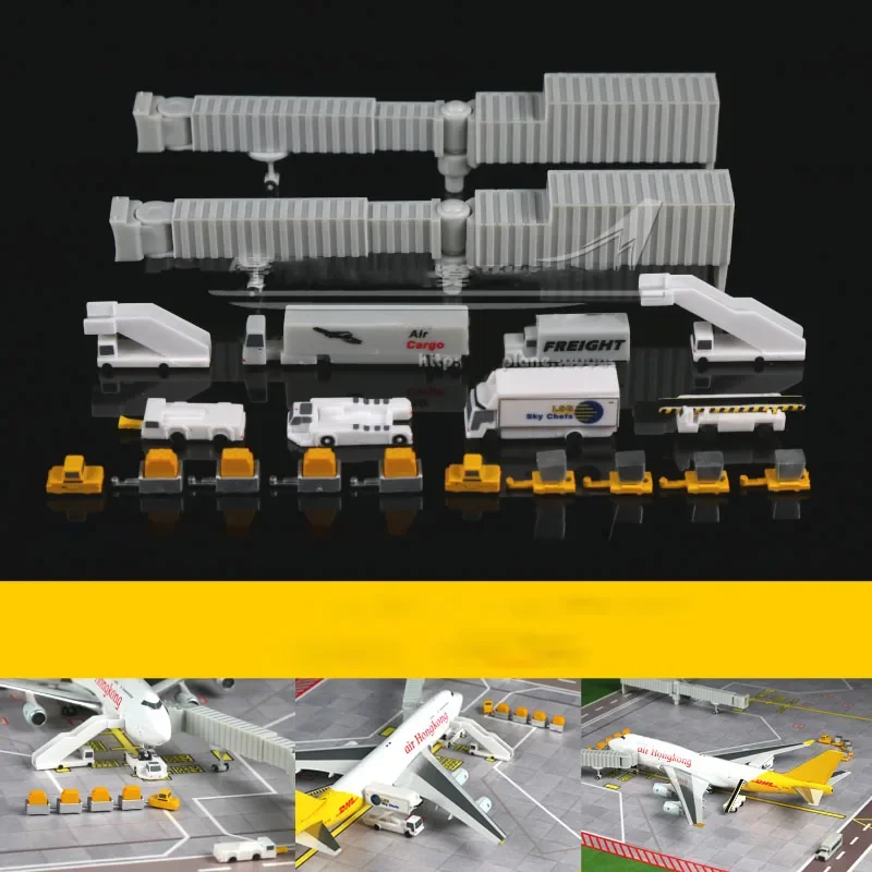 1:400 Scale Aircraft Airport Model Ground Handling 20Wheeled Car Boarding Car Bridge Truck Transmission Vehicle Toy Display Gift