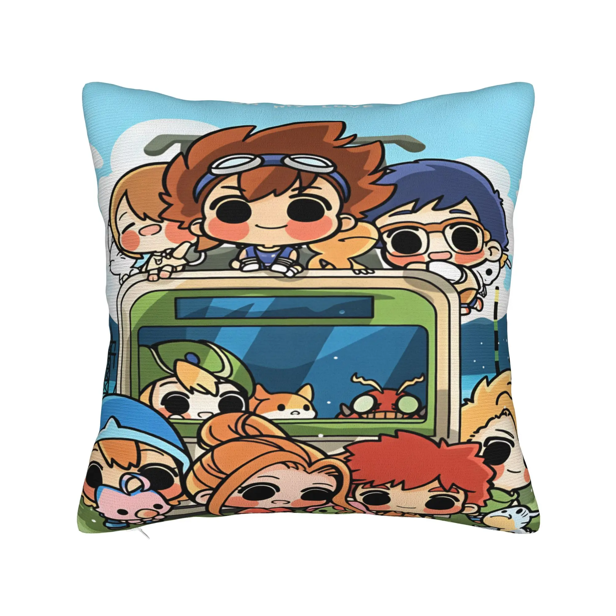 Digimons Pillow Case  Funny Pillow Cover Graphic Pillowcases For Living Room Chair