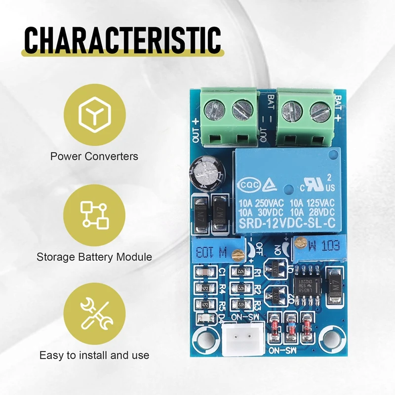 2 Pcs Storage Battery Module 12V Battery Low Voltage Cut Off Automatic Switch On Recovery Protection Module